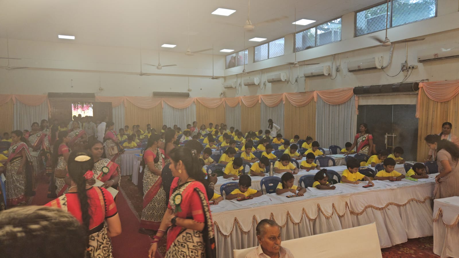 Group of students of virtuoso abacus